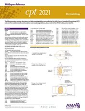 Dermatology (CPT 2021 Express Reference Coding Card)